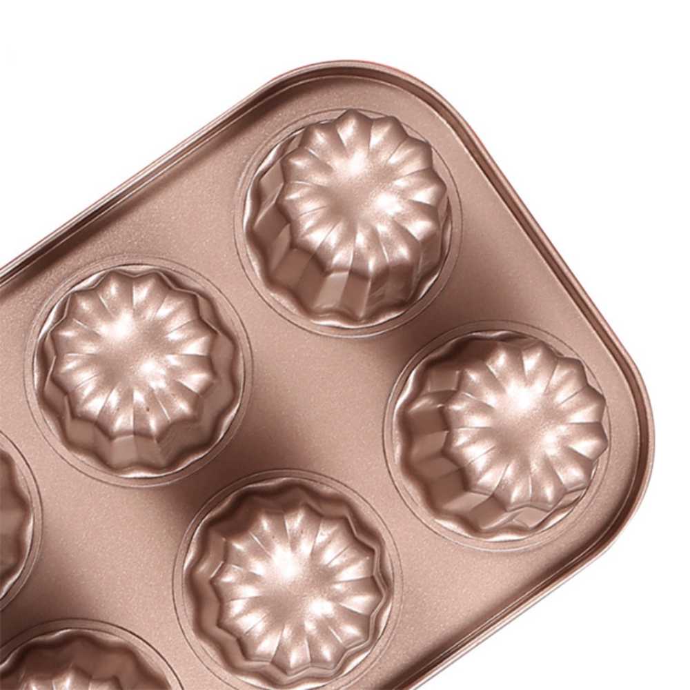 Lot De 6 Moules à Cannelés Anciens En Aluminium - Occasion - Forme Ronde